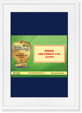 JSW Cement - Energy Conservation Award from GreenTech