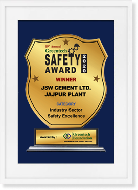 JSW Cement - Safety Golden Award for Jajpur facility
